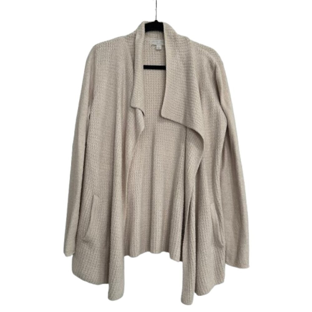 Barefoot Dreams CozyChic Lite Coastal Cardi Bisque Cream Size Large